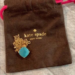 Kate Spade Blue “cause a stir” necklace w/bag